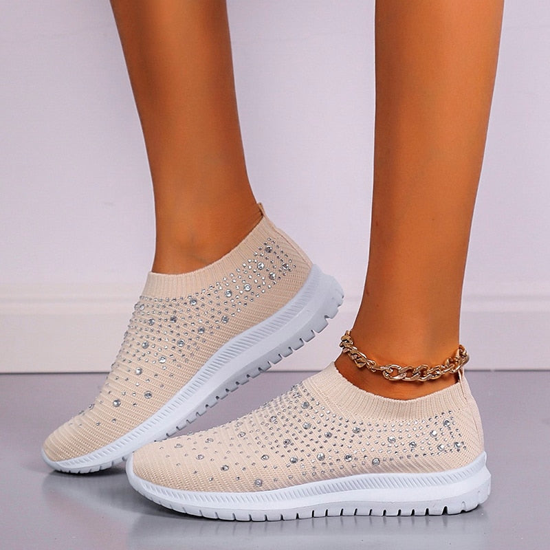 Variant image for Dam Sneakers Ortopedisk Glittrande Textil med Chockdämpande Gummisula-64
