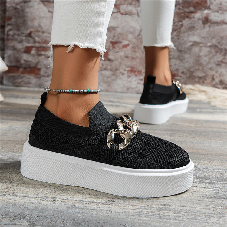 Dam Sportskor Trendiga Syntetiska Sneakers med Bekväm Sula-6