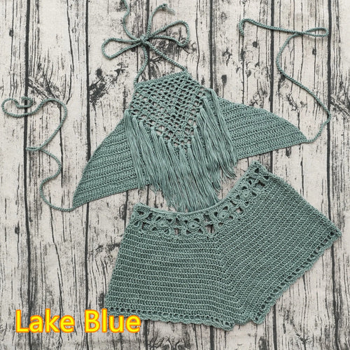 Dam Bikini Set Virkad Design Akryl 2-delad-1