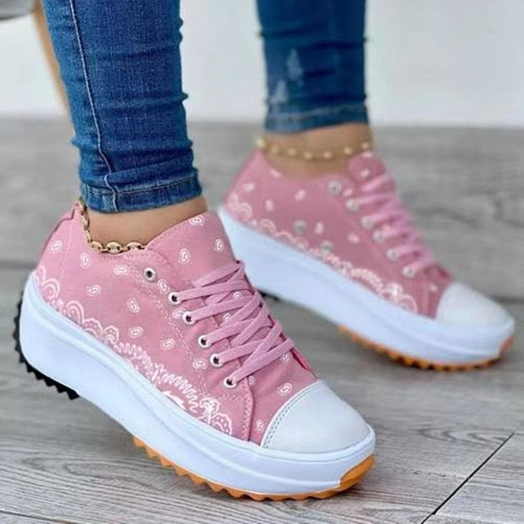 Dam Sneakers Blommig Design Canvas-6