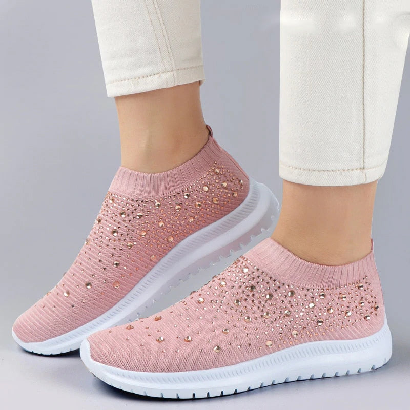 Variant image for Dam Sneakers Ortopedisk Glittrande Textil med Chockdämpande Gummisula-28