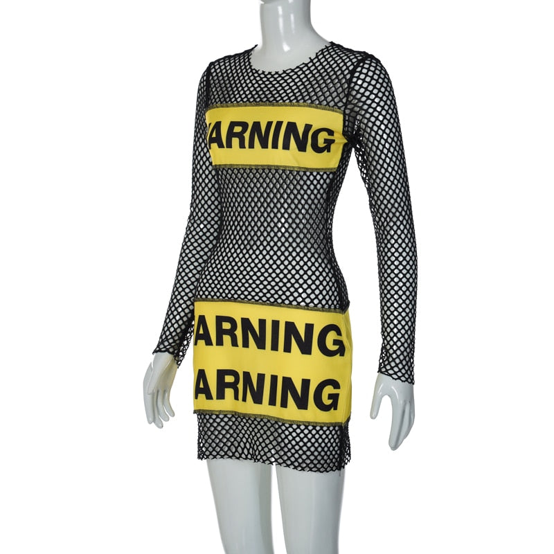 Dam Miniklänning Glittrig Polyester med Nätverksdetaljer-4