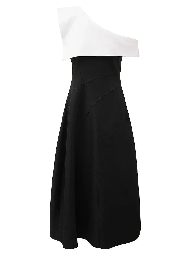 Kvinnors Midi Klänning A-linje Bomullsblandning-5