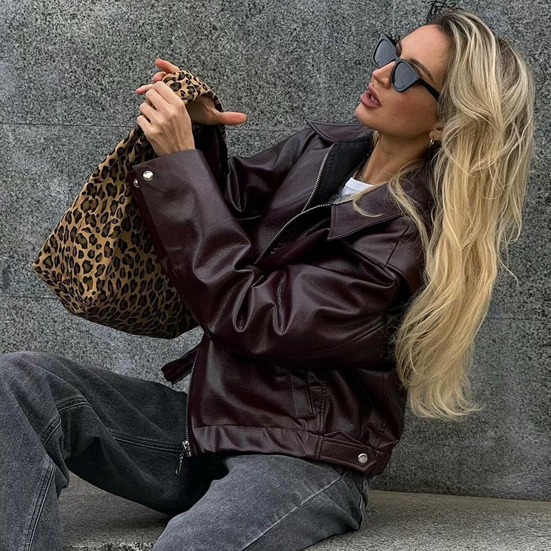 Damjacka Lång Ärmar Blixtlås Högkvalitativ Polyester-5