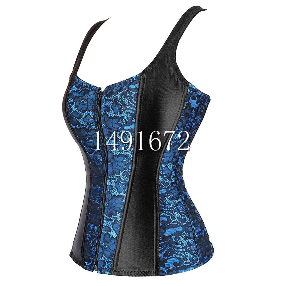 Dam Bustier Blommig Polyester Ärmlös Figurnära-2