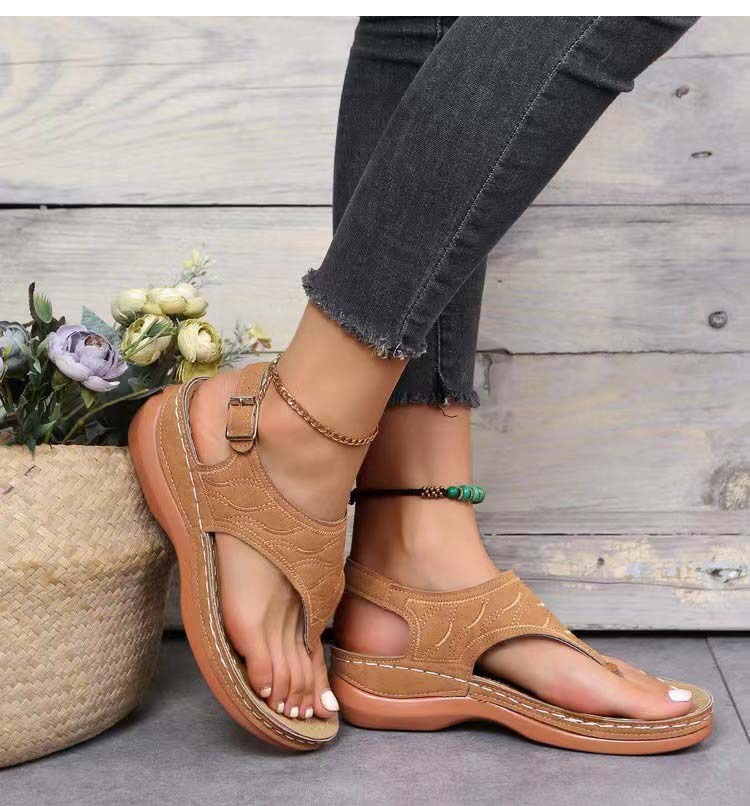 Damens Ortopediska Flip-Flops Syntetmaterial Ergonomisk Design-3