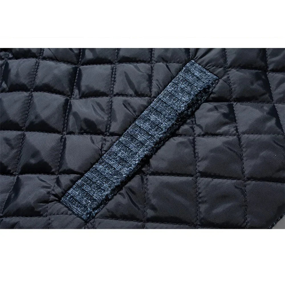 Herr Vinterjacka Modern Lappdesign Polyester Avslappnad Passform 4