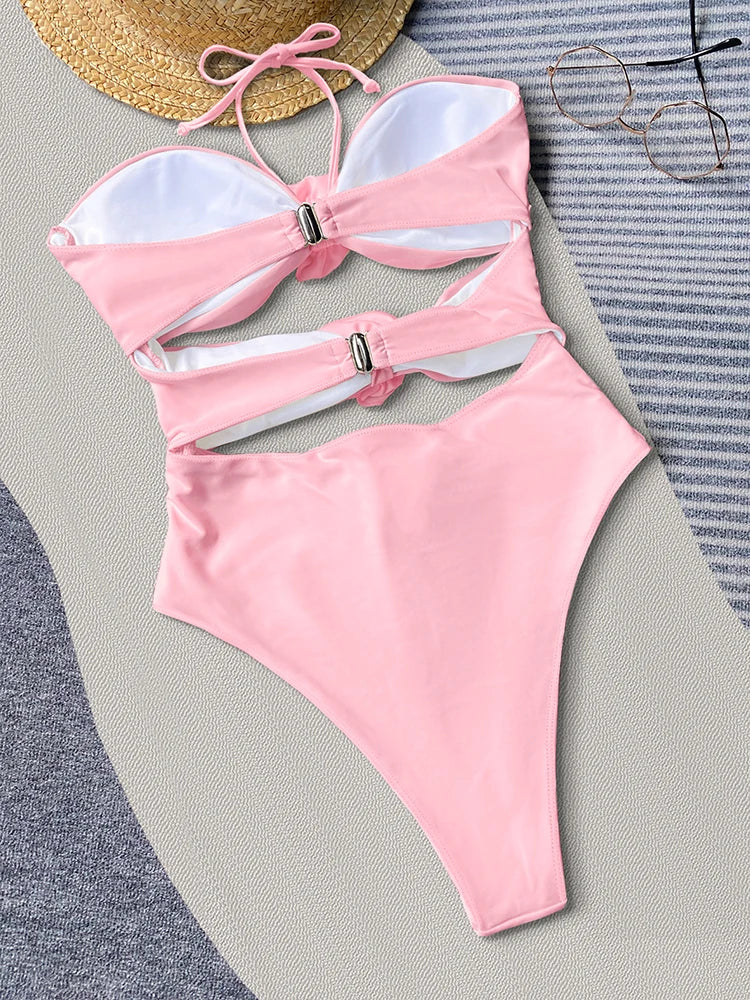 Baddräkt Dam Hög Midja Lycra för Simning och Solbad 3