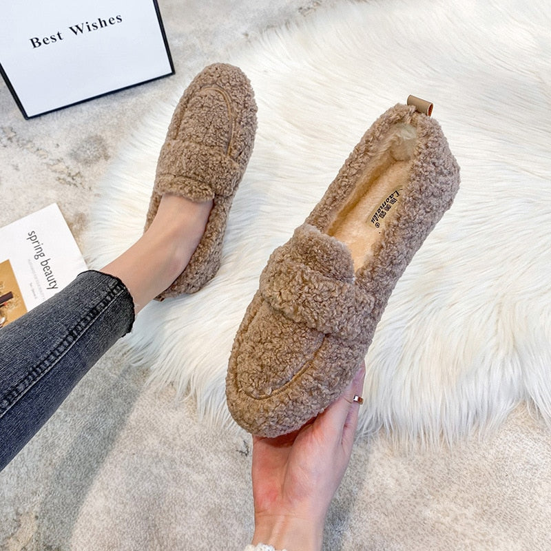 Plysch Tofflor Dam – Bekväma Sneakers för Inomhus och Utomhus, Mjukt Material, Trendig Design 5