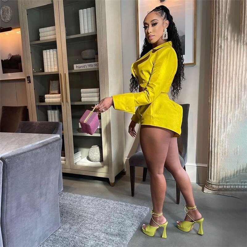 Dam Kort Set V-ringning Spandex Polyester-6