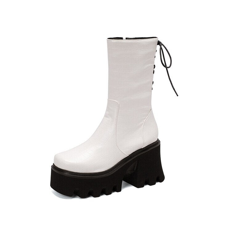 Variant image for Dam Stövlar Hög Topp Spets-up Gummi Martin Boot-3