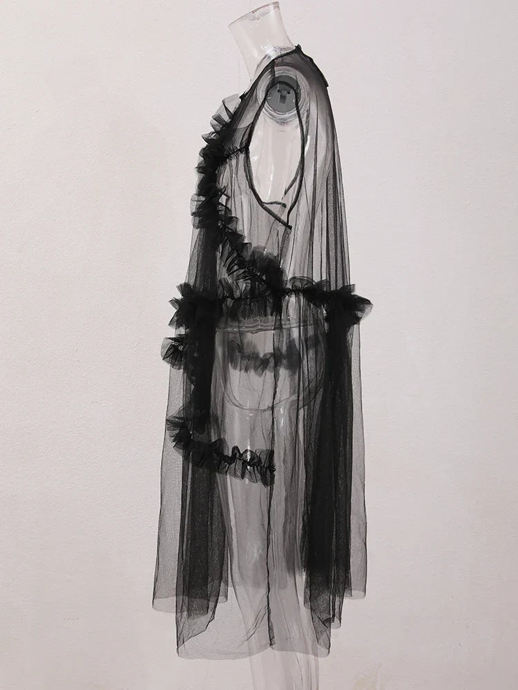 Dam Klänning Midi Enkel Design Bomullspolyester-3