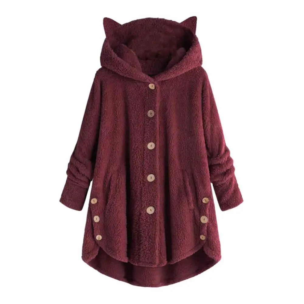 Variant image for Dam Hoodie Kattöron Mjuk Sherpa-13