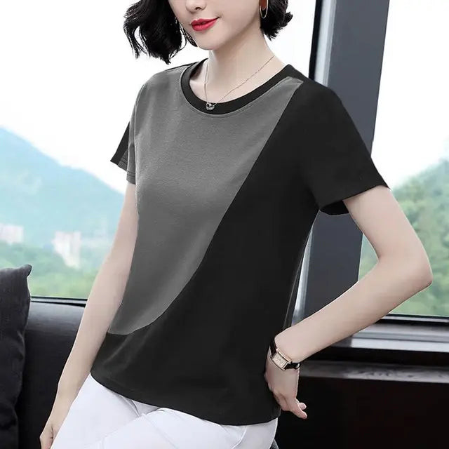 Kvinnors Kort Blus Avslappnad Polyester Trendig Design-2
