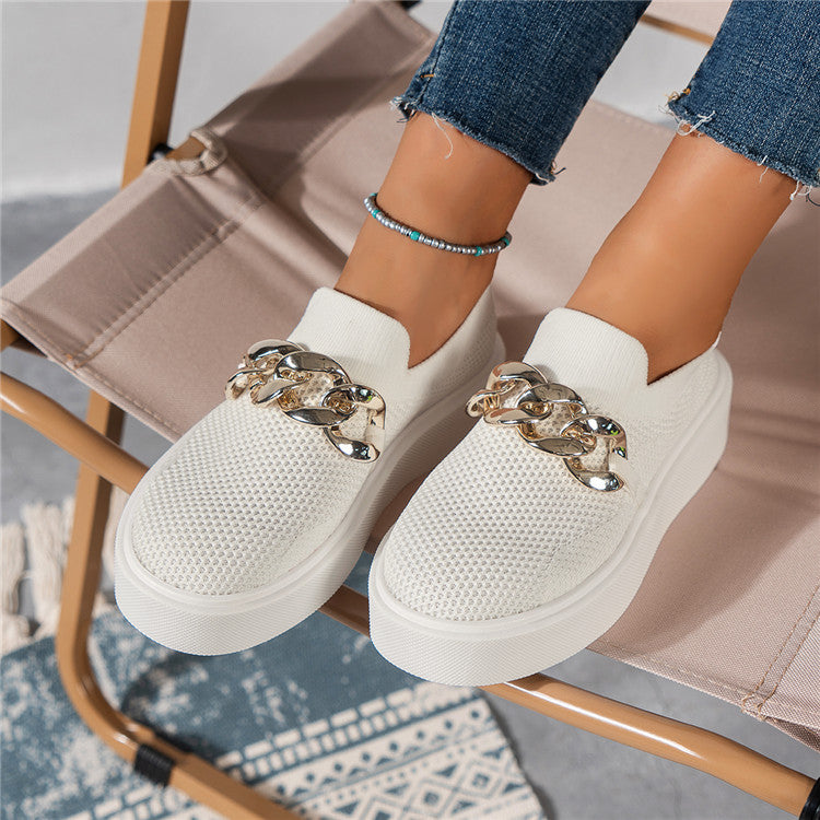 Dam Sportskor Trendiga Syntetiska Sneakers med Bekväm Sula-4