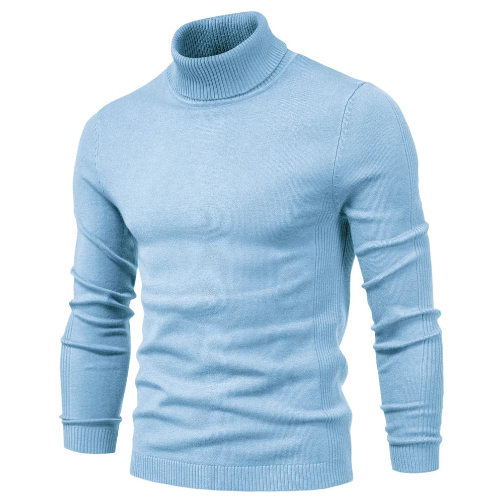 Variant image for Mäns Turtleneck Tröja Figurnära Högkvalitativt Tyg-30