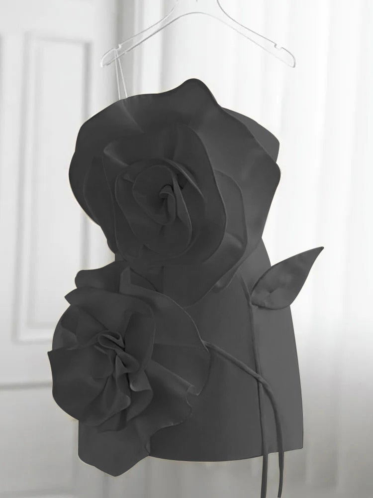 Damklänning Mini Blommönster Ärmlös Bomull Polyester 9