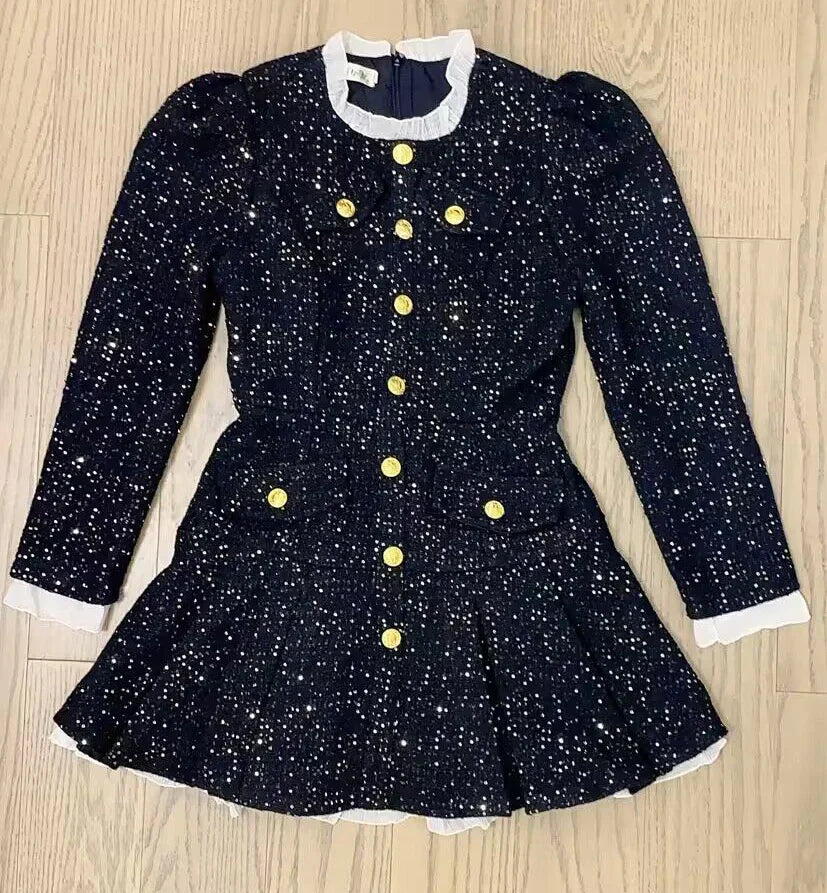 Kvinnors Miniklänning A-linjeformad Polyester Puffärmar 1