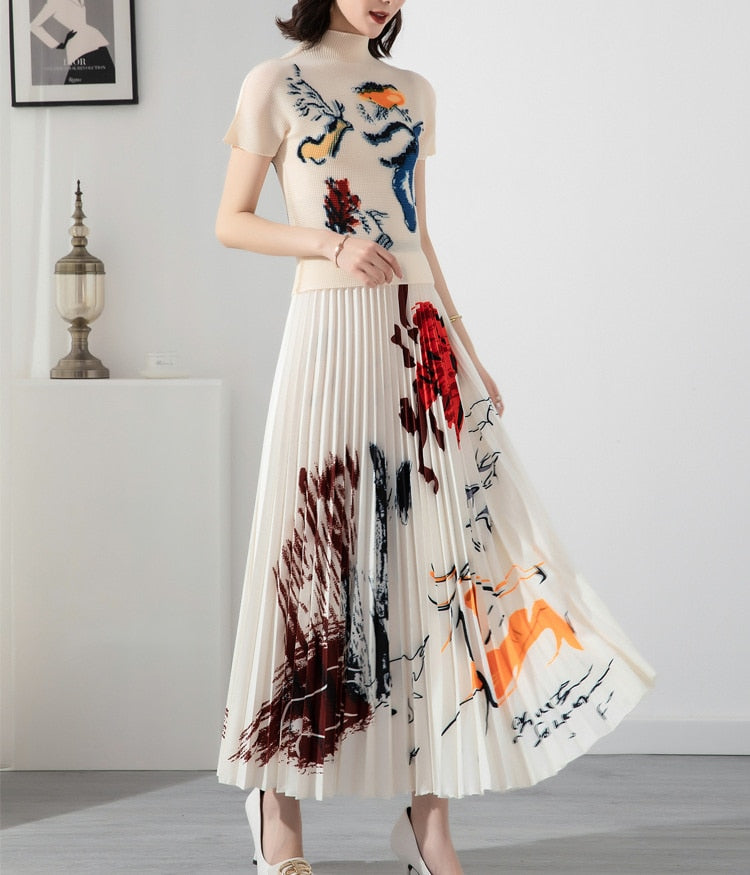 Dam Kjoluppsättning Turtleneck Rynkade Polyester 4