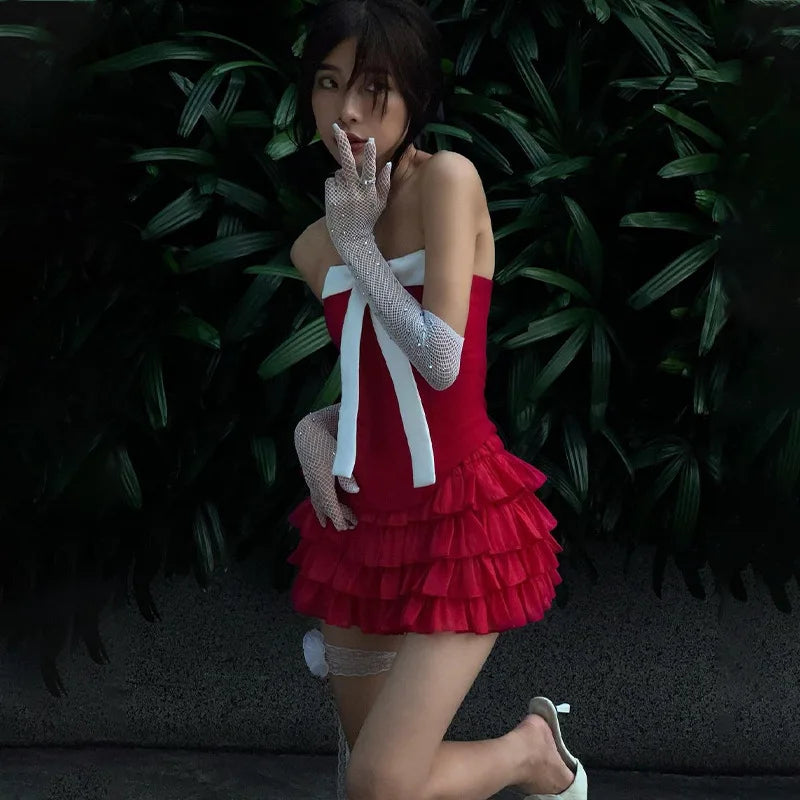 Kvinnors Färgglad Cheer Set i Spandex och Polyester – Mini Längd med Elastisk Midja och Ruffle Detaljer 5