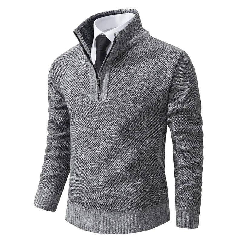 Herr Fleecetröja Halv Dragkedja Mjuk Fleece-6