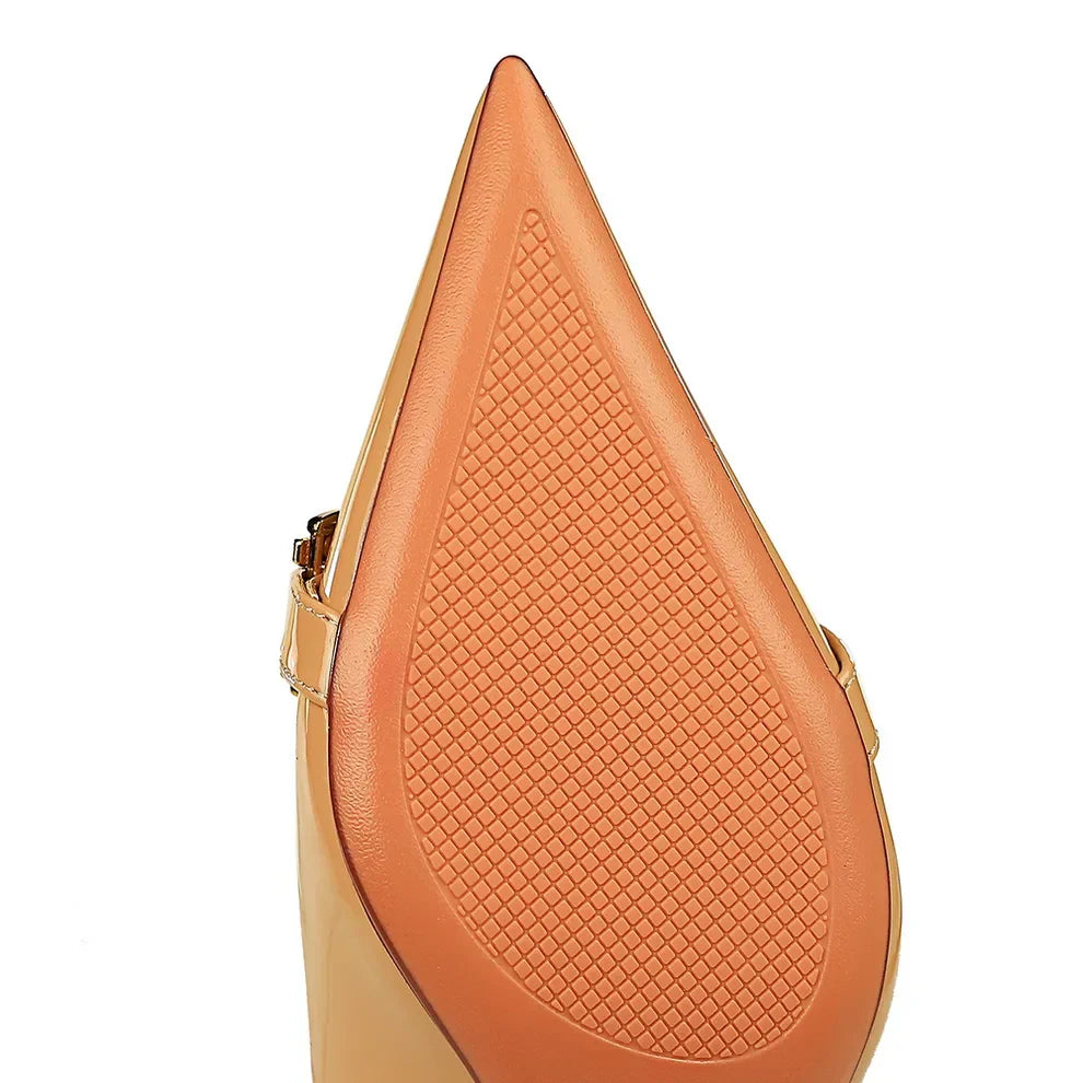 Dam Pumpskor Spetsig Tå Slip-On PU-material 8 cm Häl-5