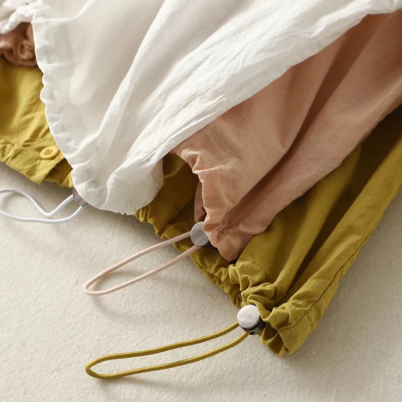 Kvinnors Blus Justerbar Linne Sommar-4
