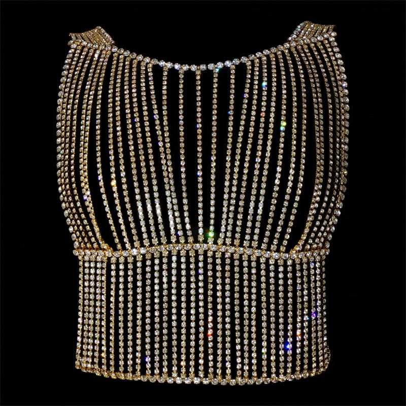 Dam Kroppsmycken Geometrisk Design Högkvalitativ Koppar med Rhinestones-2