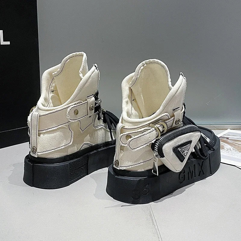 Kvinnors Sneakers Denim Snörning Hållbar Canvas-5