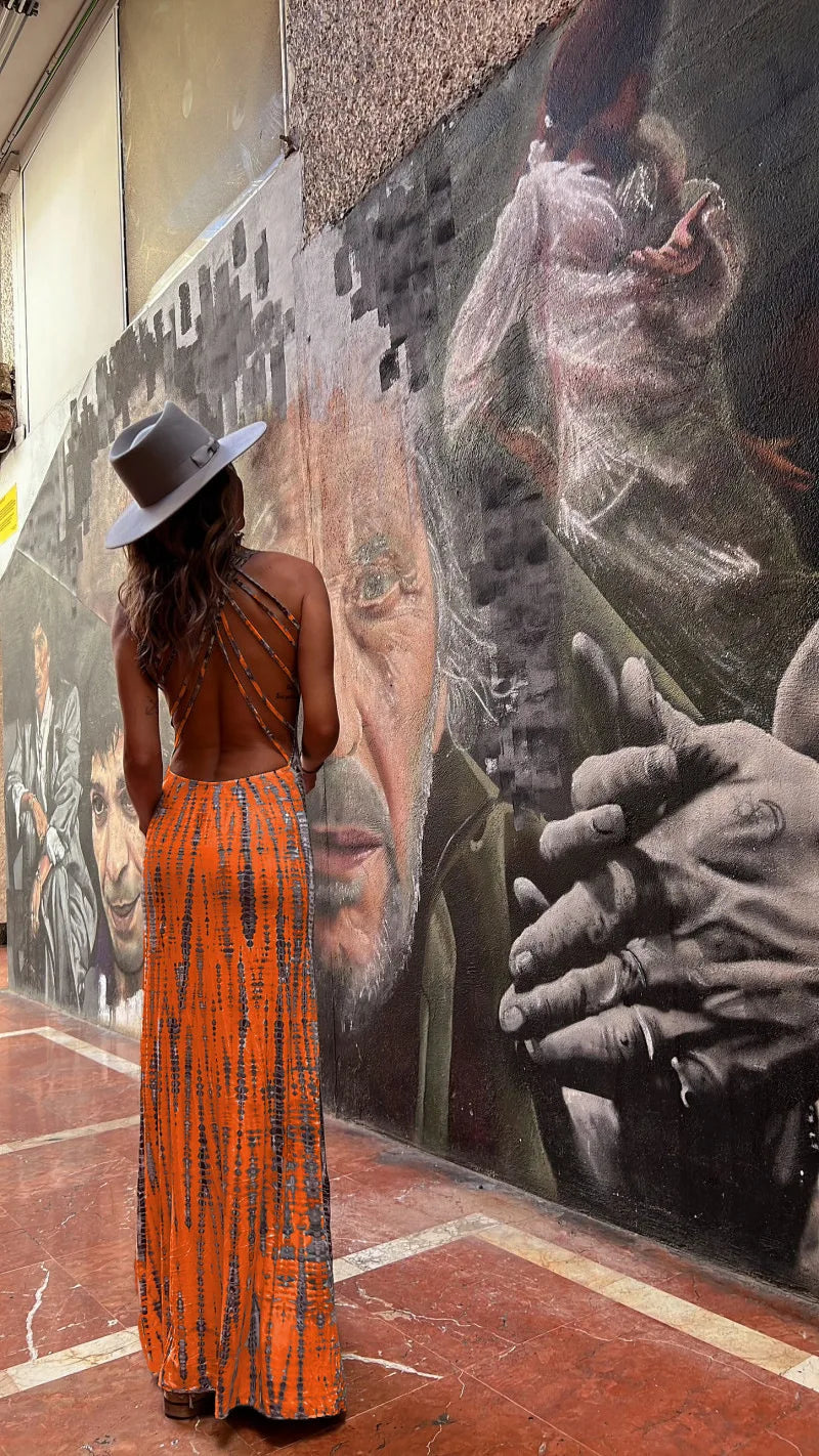 Kvinna Bohemisk Klänning Lätt Polyester-3