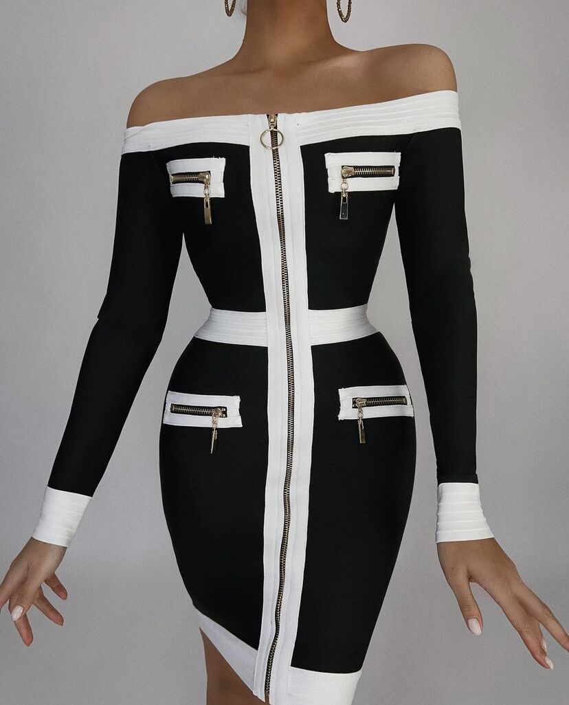Kvinnors Axelfri Klänning Elegant Polyester 4