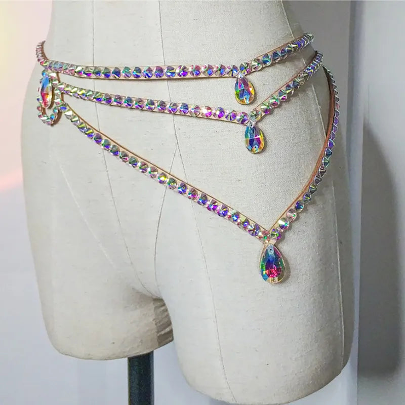 Variant image for Dam Höftkedja Metall Glänsande Strass-3