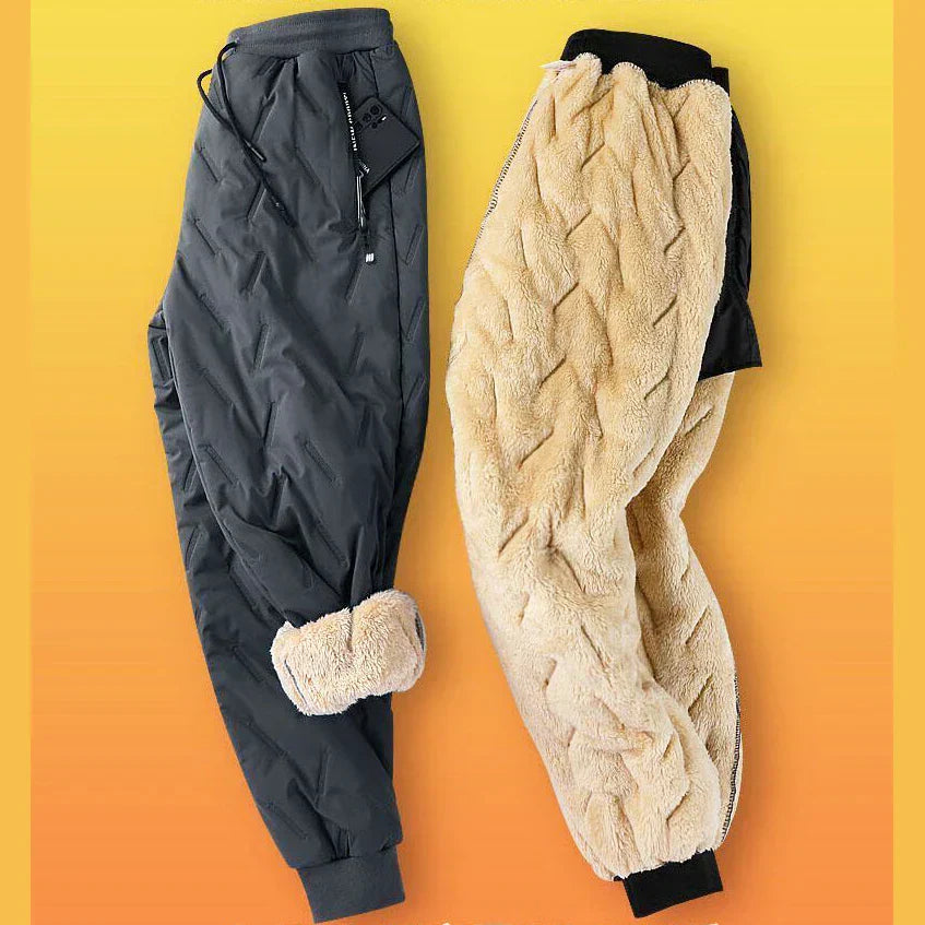 Vinter Herrbyxor Fleecefodrade Vindtäta i Avslappnad Passform – 100% Polyester 3