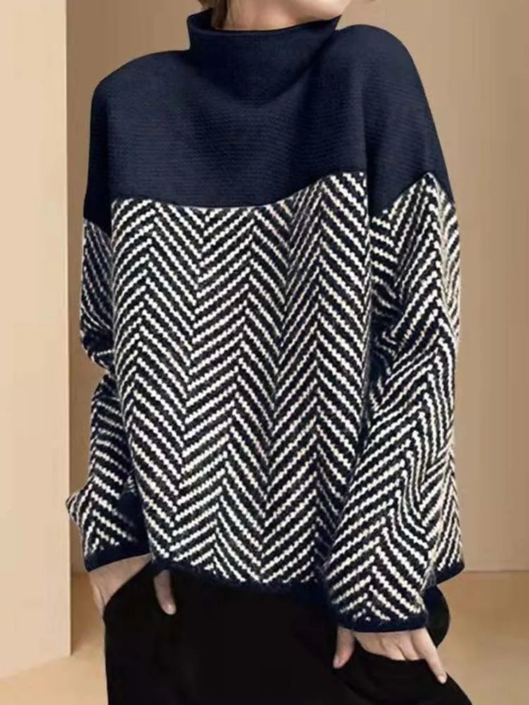 Kvinnors Tröja med Krage och Löst Snitt i Mjuk Fiberblandning – Perfekt för Lagerpåsättning 9