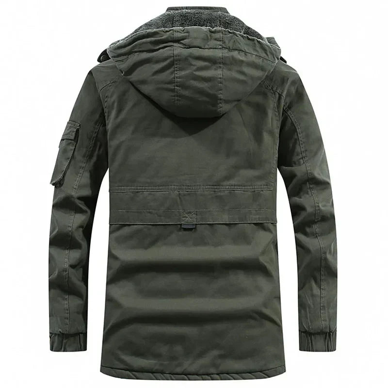 Herr Vinterjacka Vindtät Klassisk Polyester med Huva-3