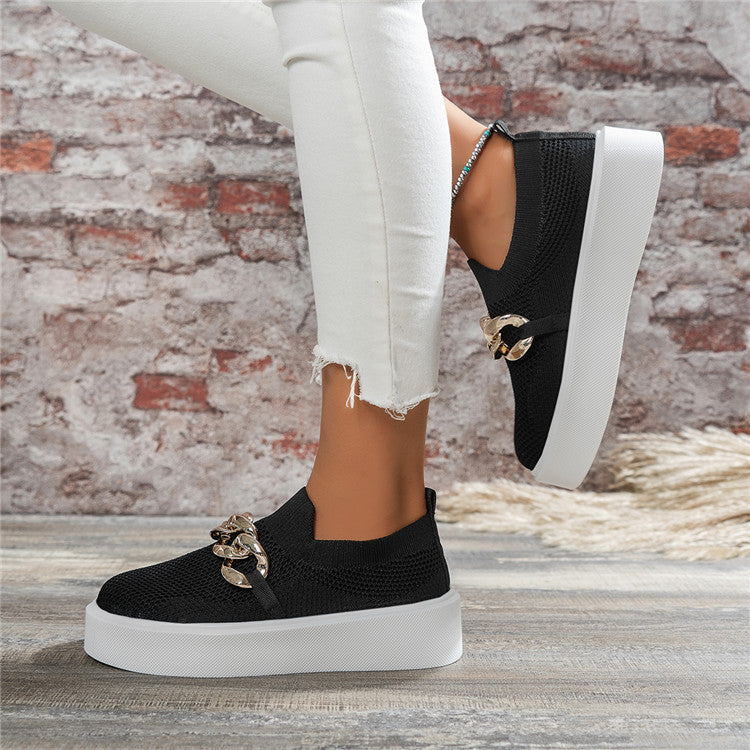 Dam Sportskor Trendiga Syntetiska Sneakers med Bekväm Sula-5