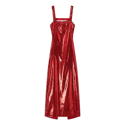 Dam Långklänning Fest Öppen Rygg 100% Polyester Elegant Sommarklänning-1