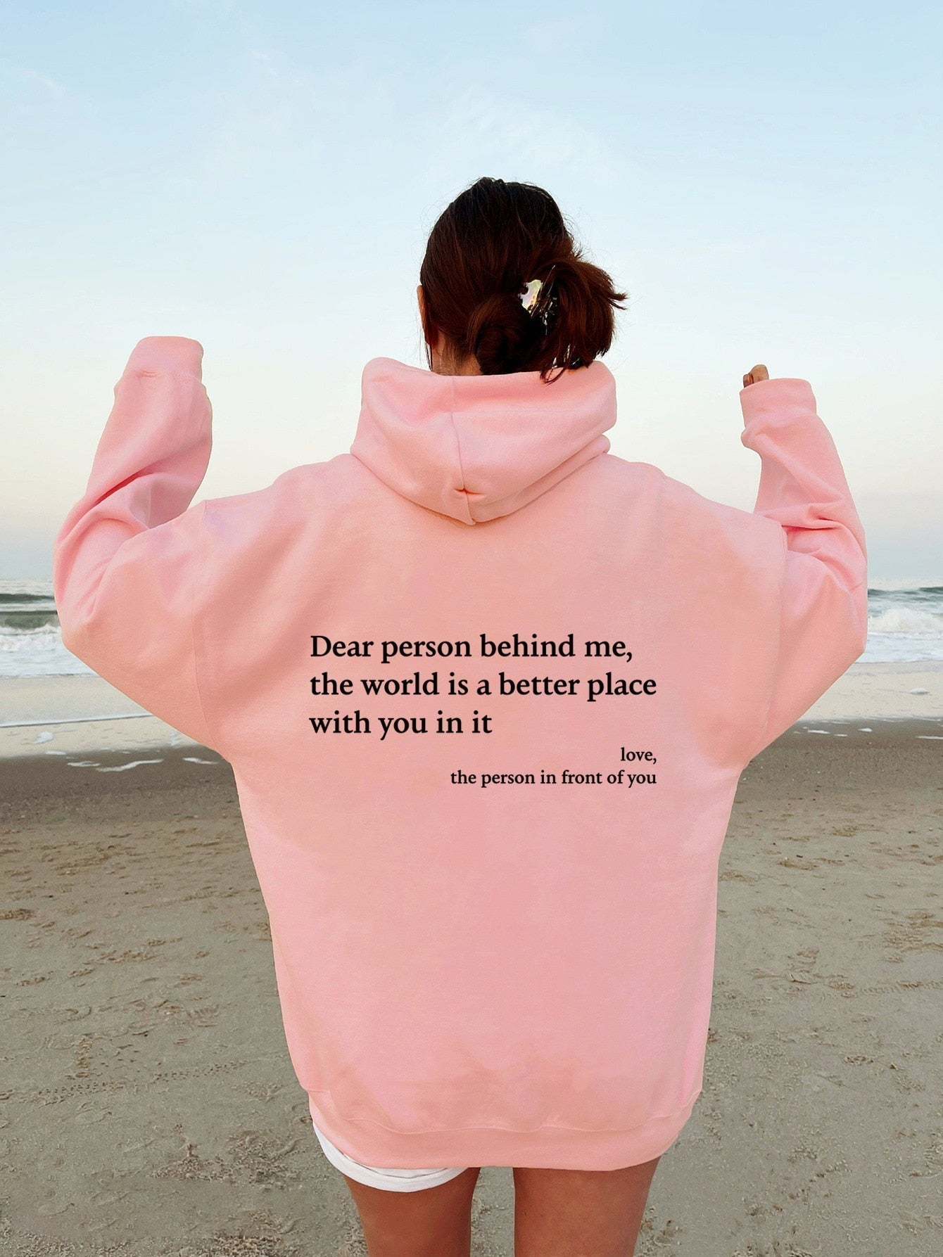 Unisex Hoodie Med Budskap För Att Sprida Kärlek, 80% Bomull 20% Polyester 10