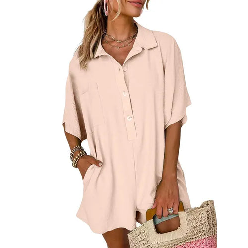 Kvinnors Avslappnad Topp Mjuk Bomull-1