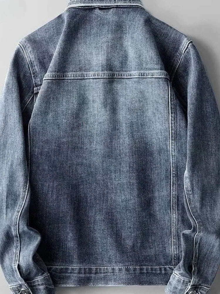 Damjacka Trendig Denim Med Knappstängning-2
