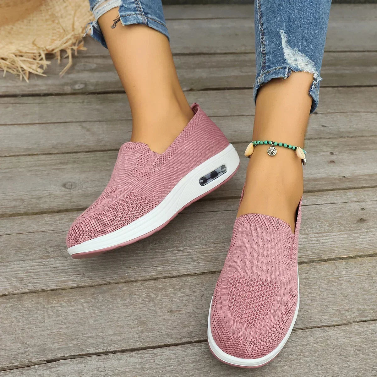 Dam Sneakers Plattform Mesh med Vadderad Sula för Bekväm Komfort – Elegant Design för Vardag och Sport 10