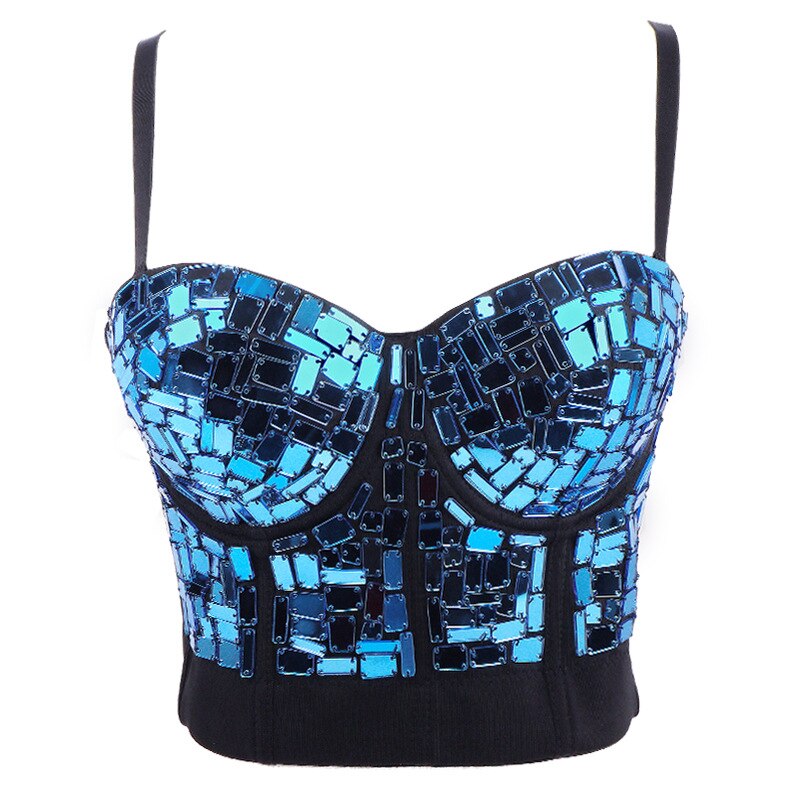 Variant image for Dam Ärmlös Festtopp med Strassdetaljer Spandex Polyester-3
