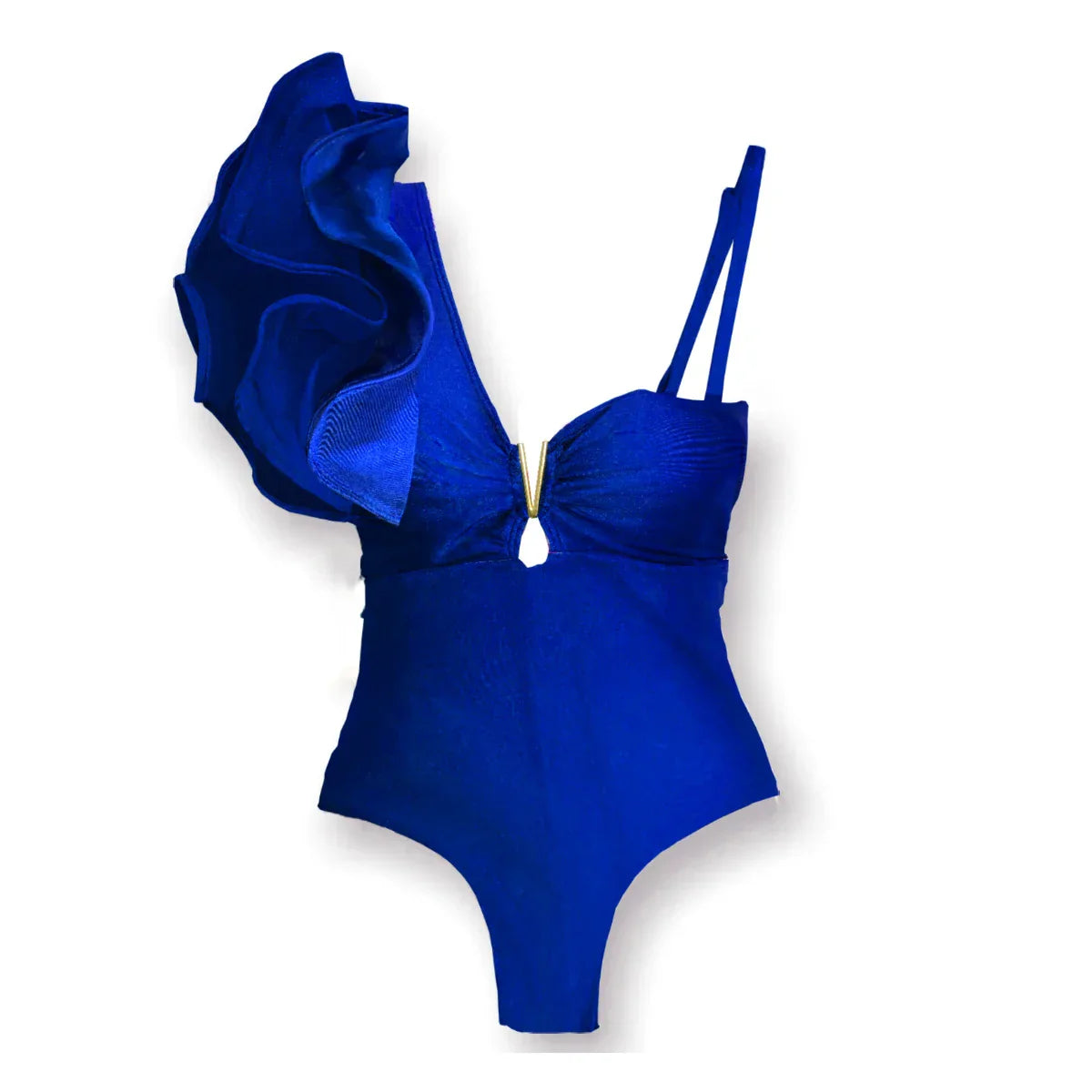 Variant image for Baddräkt Dam En Bit Blommönster med Ruffles Elastan Nylon Polyester-47