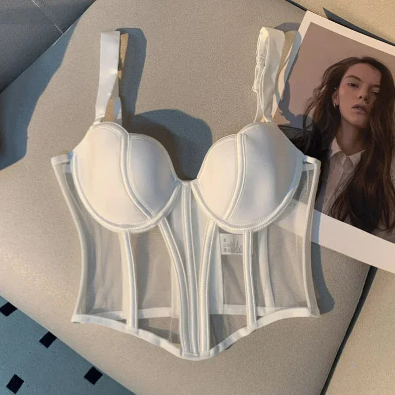 Festtoppar Dam Enkel Bustier Topp Bomullspolyester-2