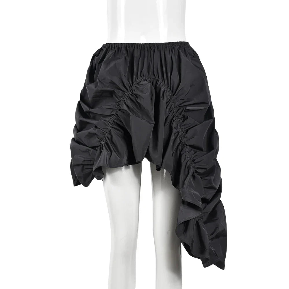Dam Midi Rock Asymmetrisk Bomull Polyester-6