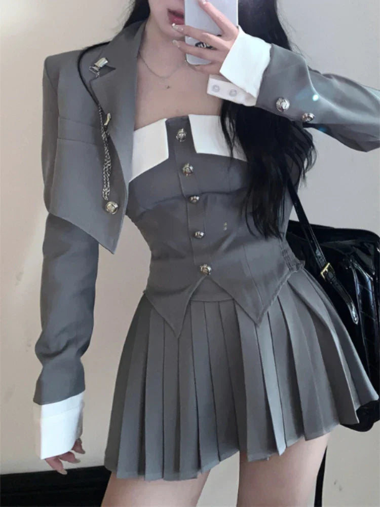 Dam A-Line Kjolset Elegant Polyester-3