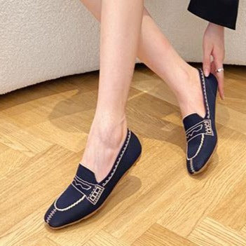 Dam Ballerina Skor Slip-On Lätta Andningsbara Tyg-6