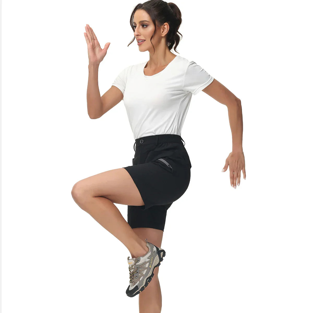 Herr Sportshorts Stretchigt Polyester med Fickor-4