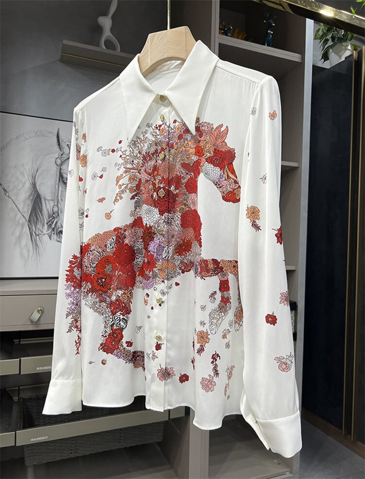 Herrskjorta Modern Tryckdesign Polyester Regular Fit-5