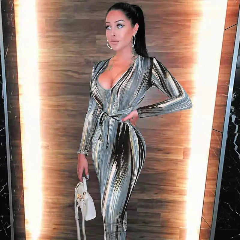 Variant image for Kvinnors Midi Klänning V-ringning Polyester Skräddarsydd-49